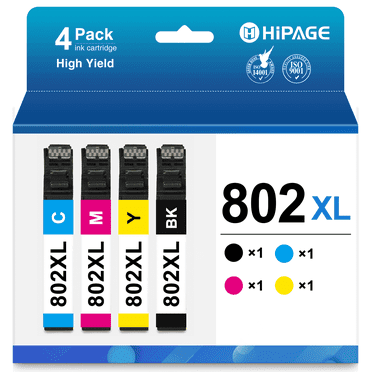 802XL Ink Cartridge for Epson 802 Ink Cartridge Combo Pack for Epson Ink 802  (4 Pack)