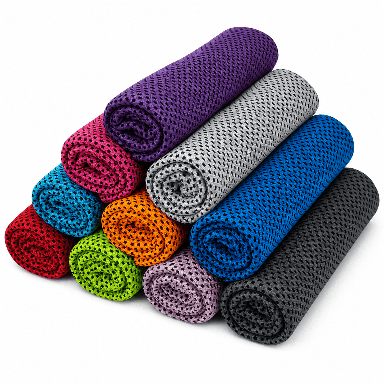10 Pack Cooling Towels Ice Towel Workout Towel, Soft Breathable Sweat Towel for Sports, Yoga, Gym, Golf, Camping, Running, Fitness, Workout & More Activities