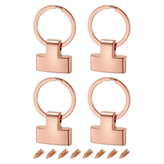 4Pack 22mm/ 0.87" Key Fob Hardware with Keychain Ring Purse Bag Hardware 25mm O Ring Rose Golden