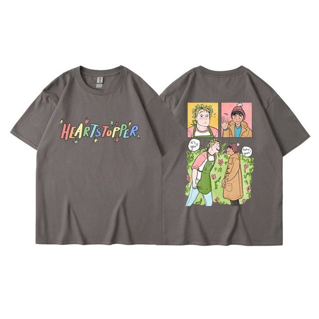 Camiseta Heartstopper, camisetas de manga corta estampadas de la serie de televisión Romance de Nick y Charlie