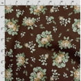 thumbnail image 3 of Soimoi Floral Vintage Printed, Cotton Satin Spandex, Sewing Fabric By The Yard 54 Inch Wide, Decorative Fabric For Dresses And Home Accents, Brown, 3 of 5
