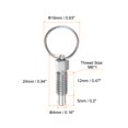 thumbnail image 2 of Unique Bargains 4Pcs Spring Plunger 1/4'- 20 Thread Size with Pull Ring Flat Head Retractable Index Plunger, 2 of 5