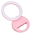 thumbnail image 2 of Anillo de luz con clip para teléfono, rotación de 180 grados, 3 colores, anillo de luz LED para selfies, para teléfonos, tabletas, portátiles, color rosa, 2 of 8
