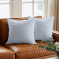 thumbnail image 6 of Throw Pillow Covers 18x18 Inch, Light Blue Decorative Pillow Cases for Couch Sofa Bed, Rustic Farmhouse Solid Color Cotton Linen Square Home Decor Pillowcases with Hidden Zipper, 6 of 9