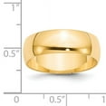 thumbnail image 4 of Primal Gold 14 Karat Yellow Gold 7mm Lightweight Half Round Band Size 10, 4 of 7