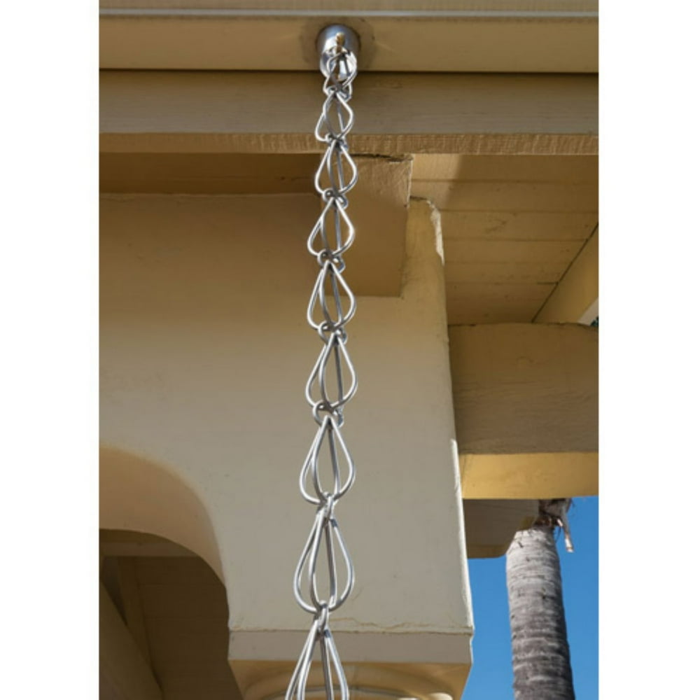 Monarch Aluminum Hammered Teardrop Rain Chain, 81/2 Feet Length