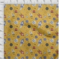 thumbnail image 4 of oneOone Rayon Mustard Yellow Fabric Galaxy Quilting Supplies Print Sewing Fabric By The Yard 56 Inch Wide, 4 of 5