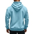 thumbnail image 4 of Dresfit Tactical Sweatshirts Mens Fleece Quarter Zip Hoodies Hooded Long Sleeve Travel Pullover Winter Fall Lined Cargo Warm Sweatshirt Light Blue 3XL, 4 of 9