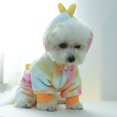 thumbnail image 4 of Cartoon Pet Jacket Pet Clothes Dinosaur Design Hoodie Soft Warm Comfortable 4-legged Button Closing Pet Clothes, 4 of 9