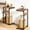 Rustic Brown, variant on Wood Pedestal Nightstands Set of 2, Small TV Trays Bed Side Table for Couch, TV Tray Tables Slide Under Couches, C Shaped End Table, Night Stand Over Sofa Living Room Bedroom Bedside, Grey ET-YB-GYW2