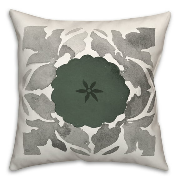 Creative Products Gray Green Medallion 18x18 Spun Poly Pillow