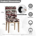 thumbnail image 5 of COEQINE Dining Room Chair Cover Set of 2, Stretchable Slipcover Machine Washable for Furniture Protection, Universal Fit for Most Dining Chairs, American Tribal Cow Print Red, 5 of 7