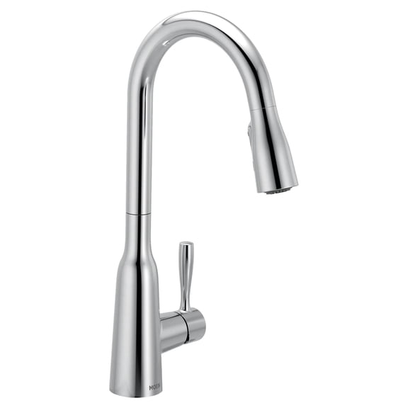 Moen Orivesi Chrome Pulldown Kitchen Faucet with Power Boost, Transitional Kitchen Faucet, One-Handle Single Hole High Arc, Easy Installation