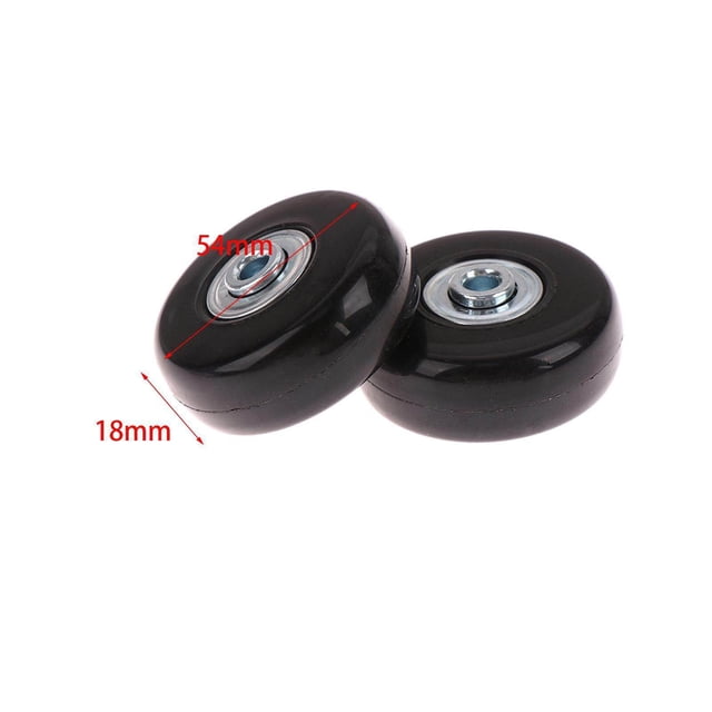 stanreset 2Pcs Luggage Suitcase Wheels Replacement Strong Kit Mute Wheels Bearing Capacity Rubber 54mm