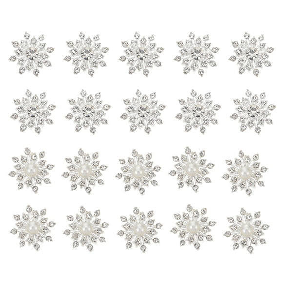 FOMIYES 20Pcs Snowflake Decor Imitation Rhinestones Imitation Pearls Diy Craft Accessories