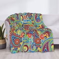 thumbnail image 4 of Throw Blanket for Couch, Colored Paisley Super Soft Fuzzy Comfy Warm Throw Blanket, Cuteness Lightweight Cozy Plush Flannel Blanket & Throws for Sofa and Bed All Season, 4 of 5