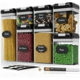 thumbnail image 1 of Airtight Food Storage Containers Set - 7 PC - Pantry Organization and Storage 100% Airtight, BPA Free Clear Plastic, Kitchen Canisters for Flour, Sugar and Cereal, Labels & Marker (Black), 1 of 8