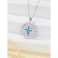 thumbnail image 3 of Dorunmo Compass Necklace for Women 925 Sterling Silver Turquoise Compass Pendant Travel Jewelry, 3 of 6