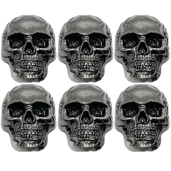 Jiibva 6pcs Skull Refrigerator Magnets Stainless Steel Gothic Fridge Magnets for Halloween Home Office Whiteboard Locker Accessories