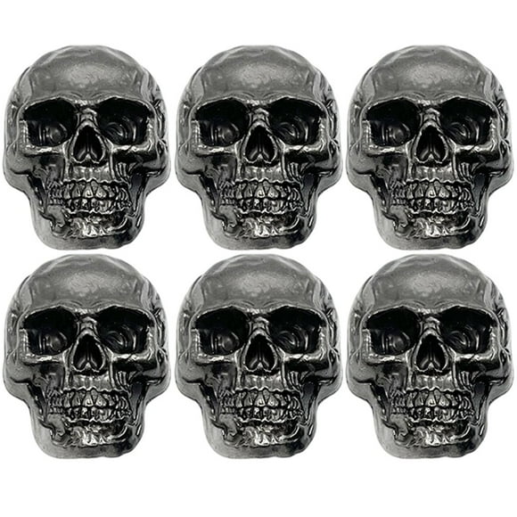 Jiibva 6pcs Skull Refrigerator Magnets Stainless Steel Gothic Fridge Magnets for Halloween Home Office Whiteboard Locker Accessories