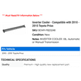 thumbnail image 2 of Inverter Cooler - Compatible with 2010 - 2015 Toyota Prius 2011 2012 2013 2014, 2 of 2