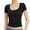 Black, variant on Women's Scoop Neck Short Sleeve T Shirt Slim Fit Sexy Tops
