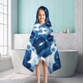 thumbnail image 6 of Indigo Tie Dye Floral Mandala Hooded Bath Towel，50"x30" for Ages 3 To 12 Kids, Quick Dry Lightweight Soft Microfiber Hood Beach Towel Cover Up for Kids, 6 of 7