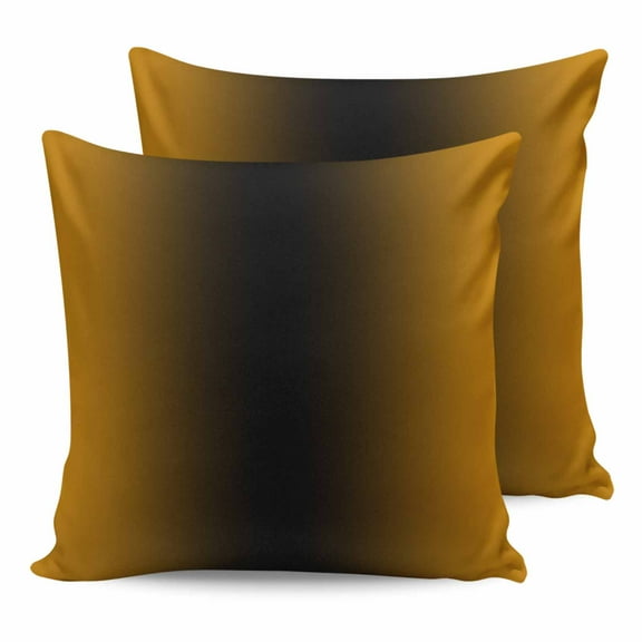 Outdoor Waterproof Throw Pillow Covers Set of 2 Ombre Black Orange Decorative Pillowcases Square Outdoor Pillows Cushion Case 18x18 Inch Gradient Color Patio Pillows for Couch Sofa Bed Garden