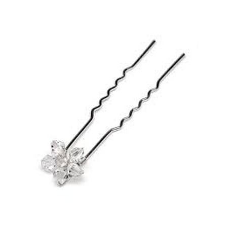 Online Swarovski Crystal Flower Hair Pins Set Of 10 White