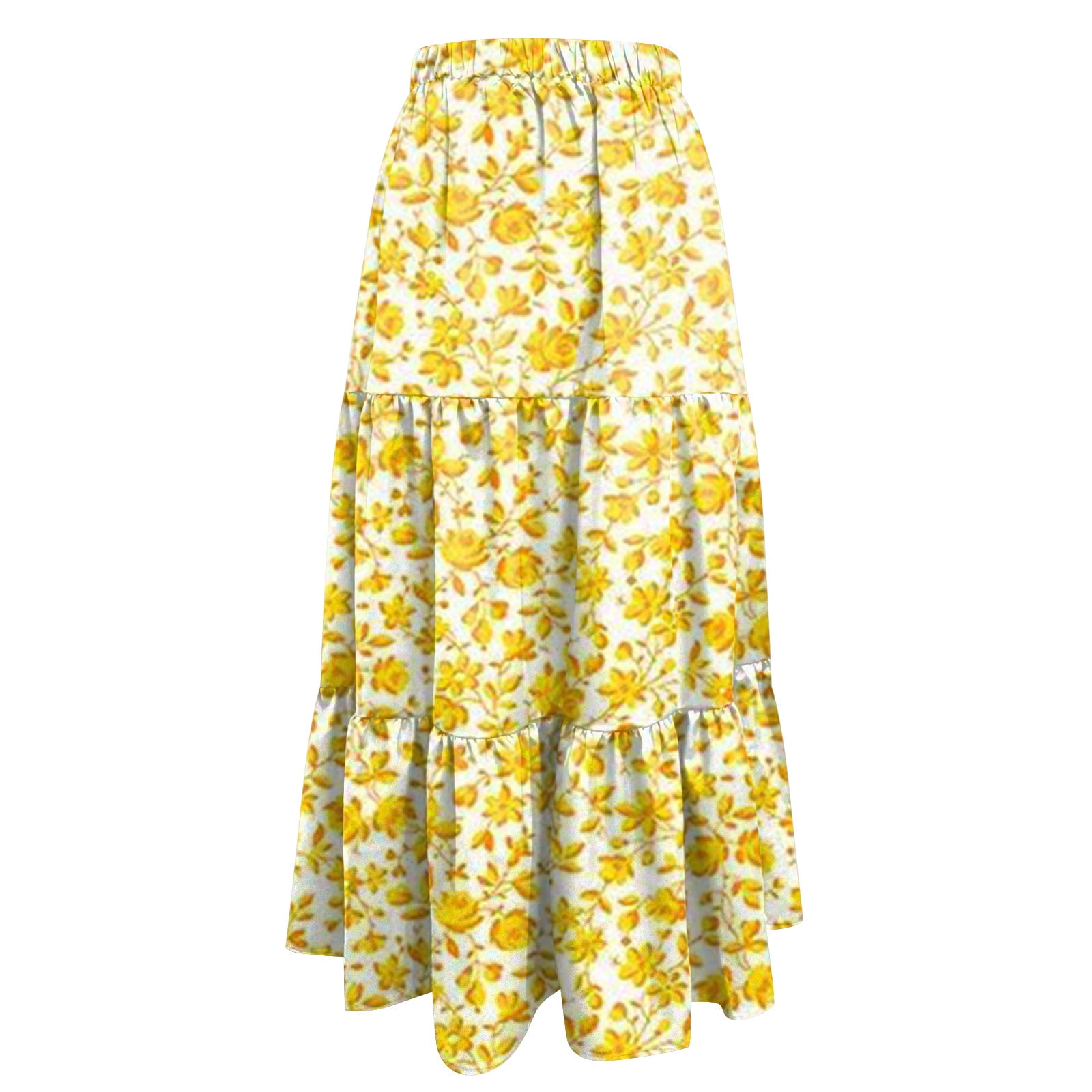 High waisted yellow skirt with pockets hot sale