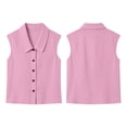thumbnail image 7 of RQYYD Womens Collared Sleeveless Button Down Blouse Casual Loose Fit Tunic Top for Summer Daily Wear, 7 of 7