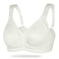 thumbnail image 3 of Exerin Women's Full Coverage Plus Size Comfort Double Support Unpadded Wirefree Minimizer Bra(White,42DDD), 3 of 8
