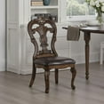 thumbnail image 6 of Leova Side Dining Chair Set of 2-Carved Corbels-Gold Tip Crown-Brown Wood, 6 of 6