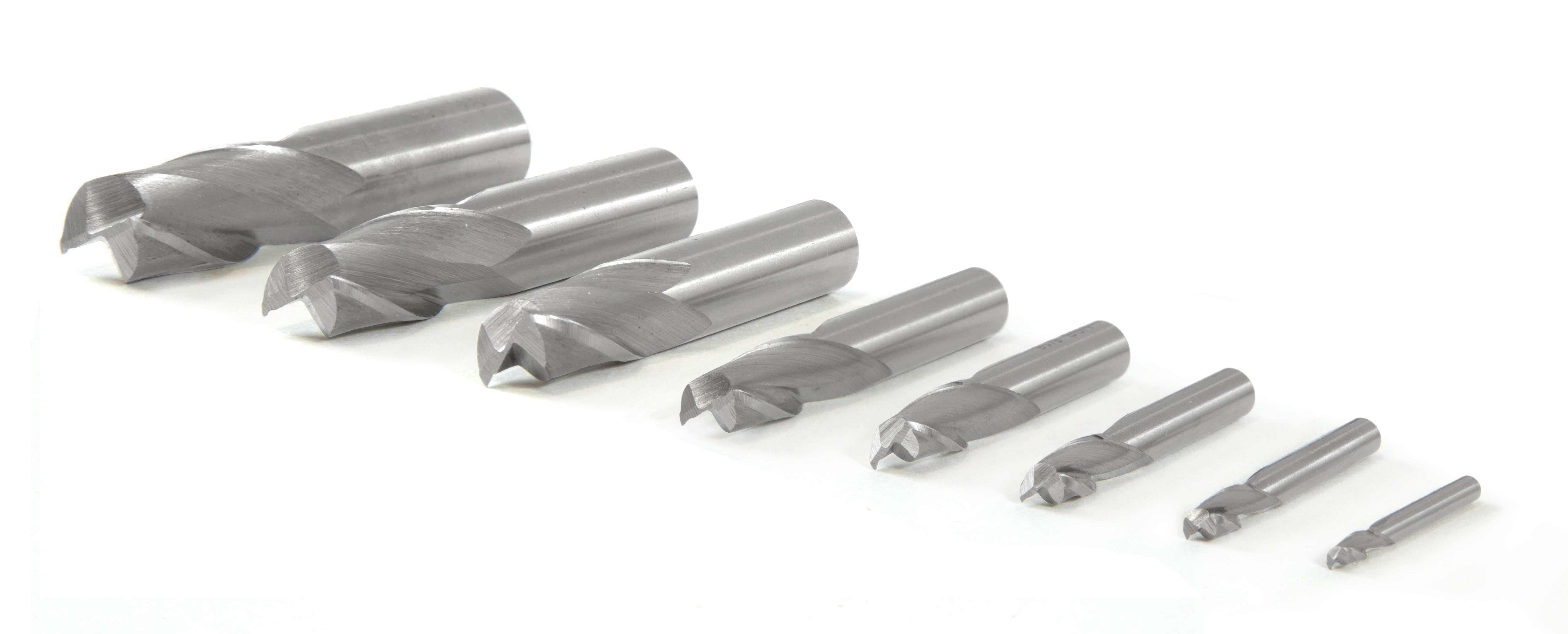 WEN 8-Piece 2-Flute HSS End Mill Set for Milling Machines