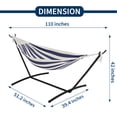 thumbnail image 3 of COZONY 2-Person Hammock with Steel Stand, 450lb Capacity, Portable Cotton Rope Bed, Carry Bag Included, 3 of 9