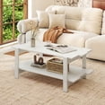 thumbnail image 2 of Costway 2-Tier Coffee Table Irregular Center Table with Open Storage Shelf Cocktail Table White, 2 of 10