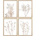 thumbnail image 4 of PixonSign 4 PCS Adhesive Canvas Posters Pastel Brown Forest Plant Framed Art Variety Nature Wilderness Digital Art Modern Decorative Elements Multicolor Botanical Floral Artwork - 8"x10" Natural, 4 of 5
