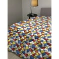 thumbnail image 2 of Geometric Down Alternative Comforter, Colorful Composition with Triangles Retro Hourglass Motifs Abstract, Microfiber Quilt for All Season, 5 Sizes, Multicolor, by Ambesonne, 2 of 3