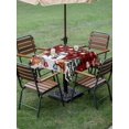 thumbnail image 3 of Outdoor Tablecloth with Umbrella Hole and Zipper, Christmas Square Table Cloth 54x54 Inch Waterproof Tablecloth, Snowman Poinsettia Pine Tree Red Black Plaid Picnic Table Cover for Patio Camping, 3 of 7