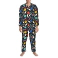 thumbnail image 3 of Fotbe Bowling Ball Pijama de Hombre con Estampado de Manga Larga, Conjunto de 2 Piezas, Ropa de Dormir Suave y Cómoda con Bolsillos-Large, 3 of 7