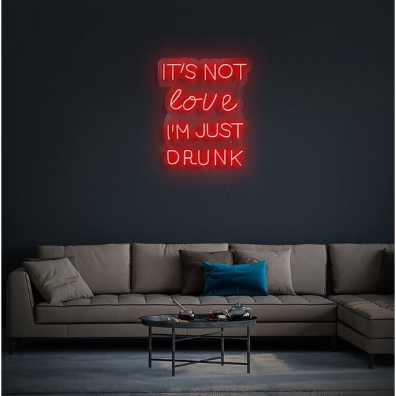 Queen Sense 49"x36" It's Not Love I'm Just Drunk LED Sign Light Wall Decor Party Night Lights Flex Neon Signs 149INLIJDFLED