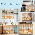 thumbnail image 6 of Thanksgiving Cabinet Dishwasher Hidden Curtains, Privacy Closet Door Curtain, Retro Fall Orange Pumpkin Branches Floral Adhesive Dust Proof Under Sink Skirt for Bathroom Kitchen 35"x35", 6 of 8