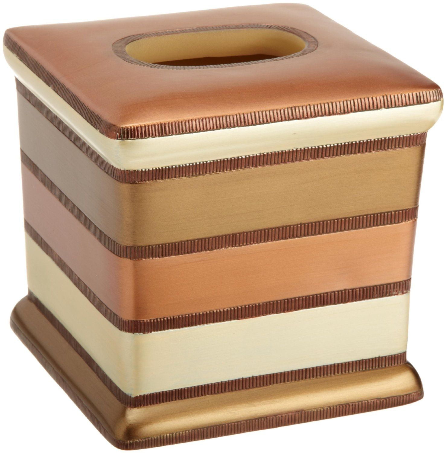 Beige & Copper Bath Collection Tissue Box Holder Popular Bath Phoenix 