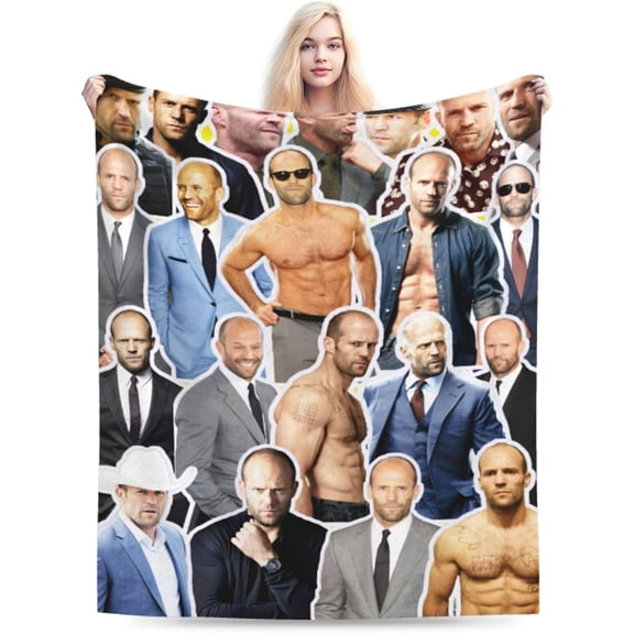 Blanket Jason Statham Soft and Comfortable Warm Fleece Throw Blankets Yoga Blankets Beach Blanket Picnic Blankets Gift for Dorm room office decor Sofa Bed Camping Travel All Season