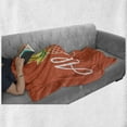 thumbnail image 6 of Aloha Soft Flannel Fleece Throw Blanket, Aloha Calligraphy with a Pineapple Fruity Hawaiian Theme, Cozy Plush for Indoor and Outdoor Use, 60" x 80", Burnt Sienna Lime Green, by Ambesonne, 6 of 6