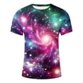 thumbnail image 4 of LUOGENLI T-shirts pour Homme pour Hommes Masculin Printemps et Automne Tout Imprimé Manche Courte Col Rond T-Shirt Floral Tendance de Mode Chandail de Base T-shirts pour Homme T-Shirt Graphique Pâques Violet TTTTG, 4 of 4