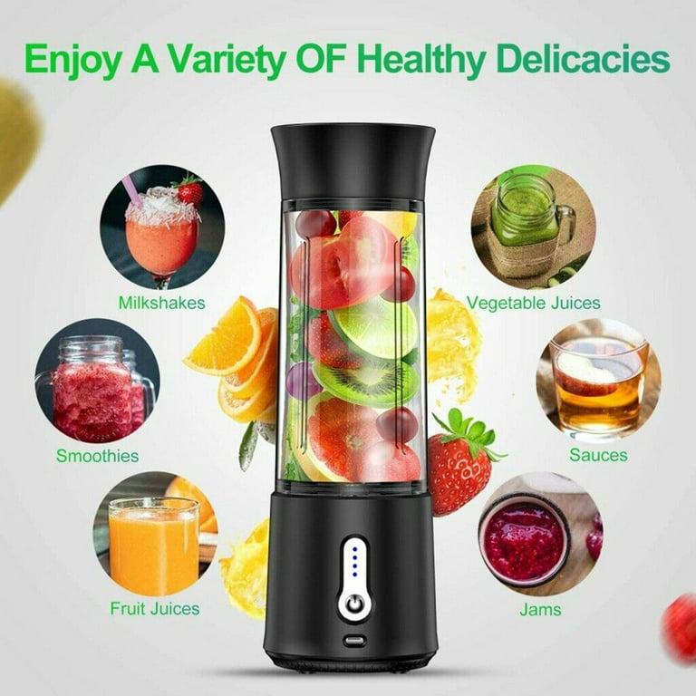 Youloveit Portable Blender Rechargeable Travel Juice Cup Strong Cutting Power Juicer Cup for Sports, Travel and Outdoors 500ml, Size: 26.5