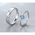 thumbnail image 2 of Sterling Silver Couple Ring Set Deer Design Adjustable Opening Matching Bands For Him And Her Promise Jewelry Gift, 2 of 6