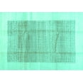 thumbnail image 1 of Ahgly Company Machine Washable Indoor Rectangle Solid Turquoise Blue Modern Area Rugs, 5' x 8', 1 of 4