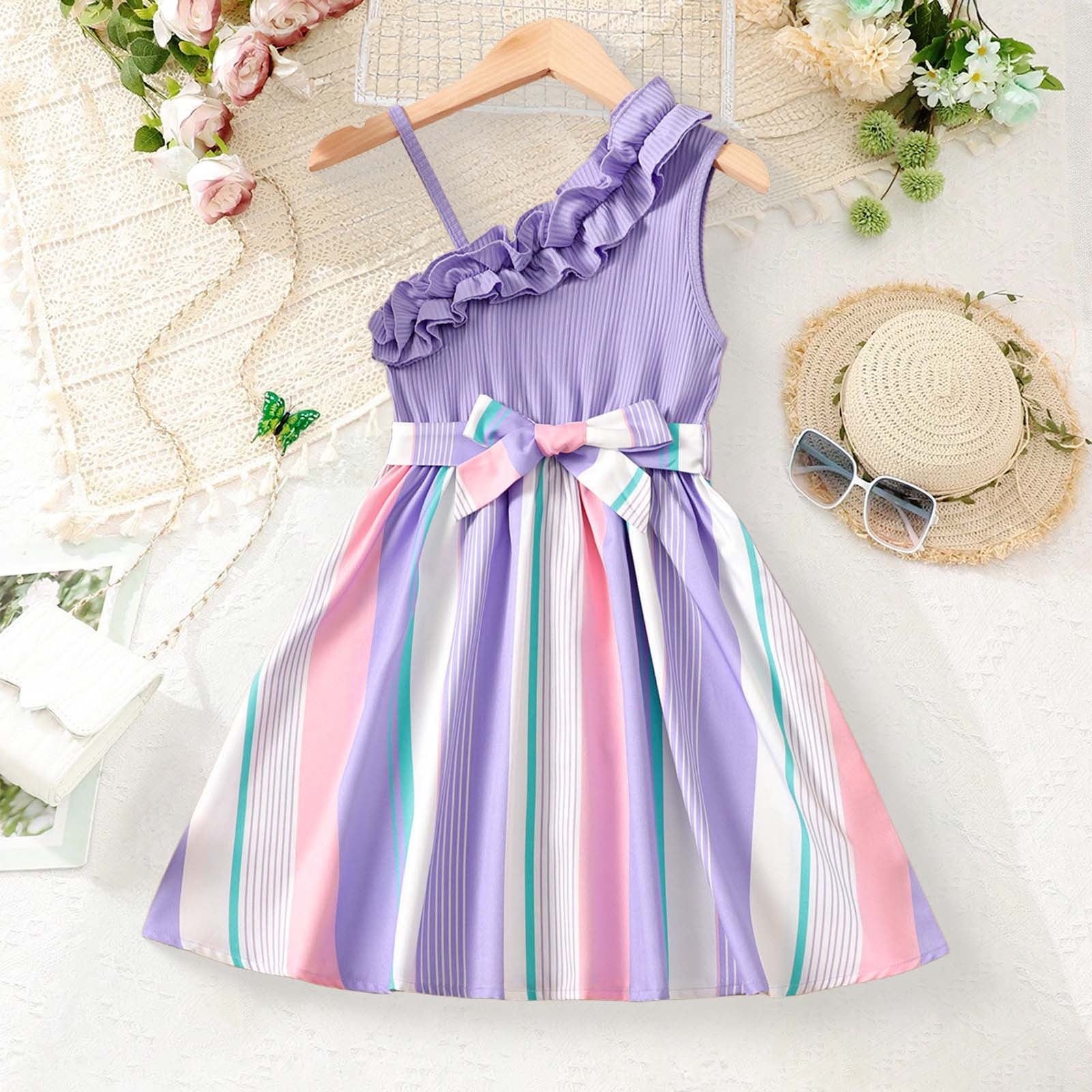 Robe D'été Fille Sans Manches - Style Festif Et Décontracté, Légère Et Confortable - Parfaite Pour La Plage Ou Les Fêtes